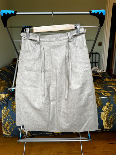 Gonna Acne Studios misto lana cashmere con dettaglio pieghe e tasche