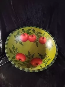Sherwood Forest Design handbemalt 14,5" grüne Schüssel - Tomaten Holzschale - Bild 1 von 5