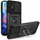 Hot Black Case For Xiaomi Redmi Note 11 10 Pro 9 8 9A Rugged Ring Stand Cover
