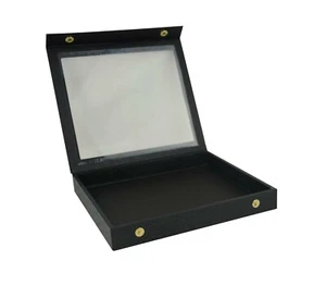 Wooden Button Snap Close Acrylic Lid Display Tray Case Inserts Storage Jewellery - Picture 1 of 2