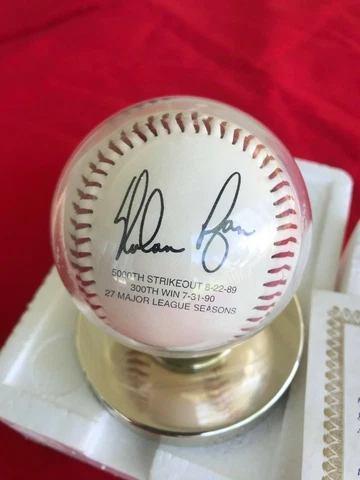 NOLAN RYAN REPLICA SIGNATURE AUTO BASEBALL ALL STAR HEROES COLLECTOR SET COA Cover