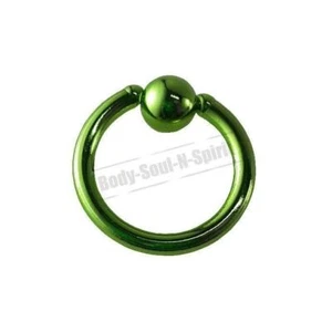 GRuN Kreisform („Hoop“) 8mm BSR Body Kugel Nasenring Lippen  316L Stahl - Bild 1 von 6