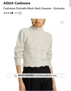 NWT AQUA Cashmere Sweater Size Cream L-XL-xXL - Picture 1 of 3