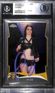 PAIGE AUTO'D SIGNED 2014 TOPPS WWE CHROME NXT PROSPECTS RC CARD 14 BAS COA - Picture 1 of 4