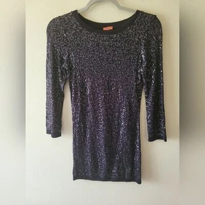 Chan Luu Navy Sequined Boho Lightweight Long Sleeve Tunic Top Small NWT - Picture 1 of 6