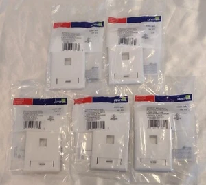 Leviton 42080-1WS Piastra da parete QuickPort 1 porta 1 velocità con finestra ID bianca 5 PK - Foto 1 di 6