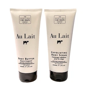 The Scottish Fine Soap Company Au Lait Body Butter Exfoliating Body Scrub Set - Picture 1 of 2