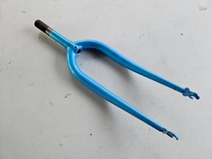 New NOS 24 Inch BMX Cruiser MTB Front Fork 1" Threaded Steerer Steel Light Blue - Picture 1 of 10