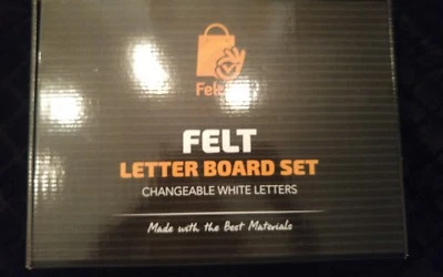 Wooden Black Felt Letter Board – with Stand, Brass Wall Hanger, Scissors, Bag,  - Image 1 of 4