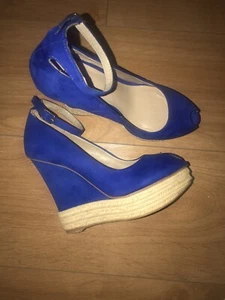 Zara Suede Leather Platform wedges Sandals Size 4 UK/ 37 EU - Picture 1 of 2