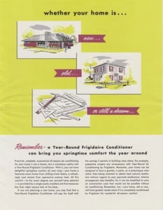 Vintage FRIGIDAIRE Air Conditioning Mid-Century Modern MCM Foldout Brochure - Picture 1 of 2