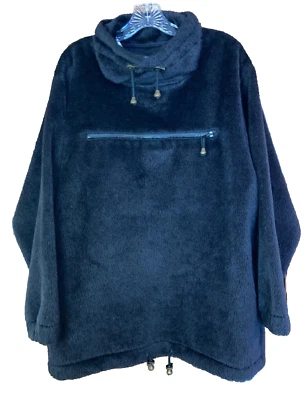 Artelana Womens Size Med Black Alpaca Wool Pullover Jacket Cowl Neck USA Vintage - Image 1 of 4