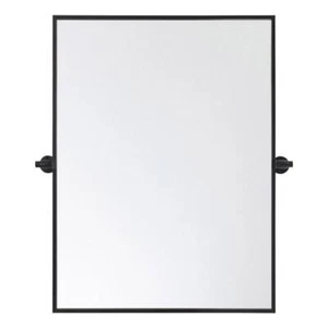 Elegant Decor Everly 32x24" Rectangle Aluminum Pivot Mirror in Black - Picture 1 of 8