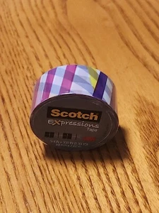 Magic Tape 3M Scotch Expressions Purple Yellow Pattern 3/4" x 300" 8.33 YD - Picture 1 of 6