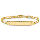 14K Yellow Gold Figaro Name Bar Identification Id Bracelet