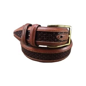 Allen Edmonds braun geflochtener Ledergürtel Herren 42 importiertes Kalbsleder 28006 - Bild 1 von 15