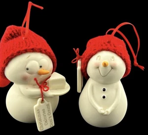 2 Vintage Department 56 Schneemänner Figuren Snowpinions Weihnachten 3" - Bild 1 von 7