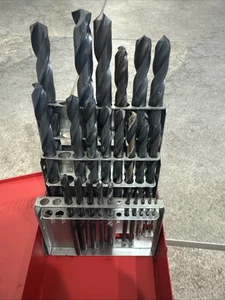 Vintage Craftsman USA Huot Bohrer Index Bit Set Metallkoffer einige Bits fehlen - Bild 1 von 9