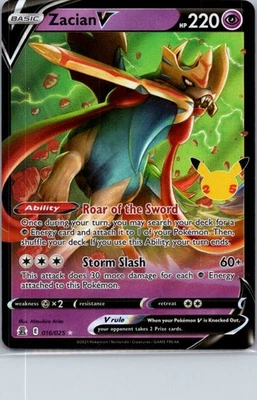 Pokemon TCG Zacian V 16/25 Celebrations NM - Image 1 of 2