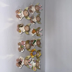 Angel Cheeks Kirk's Kritters Figurines Easter Bunny Eggs Spring Lot Of 10 - Picture 1 of 11