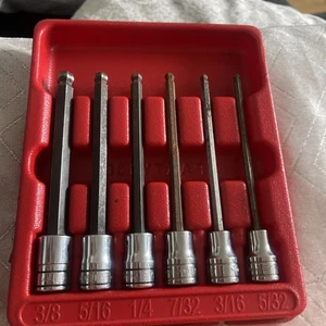 SNAP ON 6-teilig 3/8 Zoll Antrieb SAE lange Kugel Sechskant Bit Steckschlüsselsatz (5/32-3/8 Zoll) - Bild 1 von 3