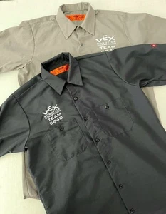 Mens Medium Shirt Red Kap Vex Robotics Riverside Wolves Button Up Bundle Lot - Bild 1 von 5