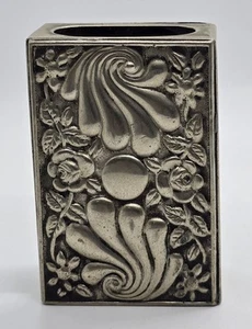 Antique Silver Floral Repousse Match Box Holder Vesta Case Rare Art Noeveau - Picture 1 of 8