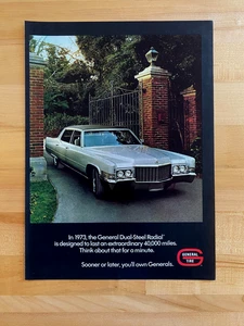 1973 Print Ad Cadillac Fleetwood General Tire - Picture 1 of 1