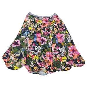 Damen-Midirock Größe 22 W auffällig Blumen überbacken Denim 24/7 Frühling Ostern Sommer gebraucht, in einwandfreiem Zustand - Bild 1 von 7