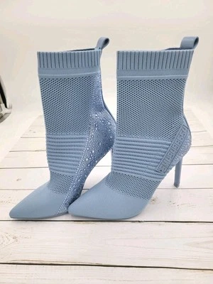 Botines STEVE MADDEN Maxwelle adornados con estrás azul tacón de aguja S7.5 Foto 1 de 4