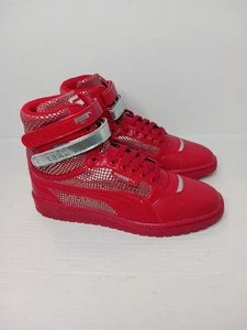 Puma Sky II Hi Futur High Minima Red LEATHER Women US 7.5 UK 5 - Picture 1 of 12