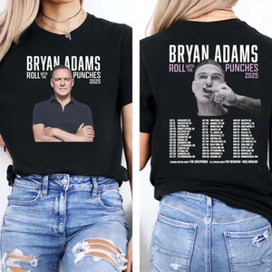 Bryan Adams Roll With the Punches Tour 2025 Double Sided Unisex T-Shirt - Picture 1 of 5