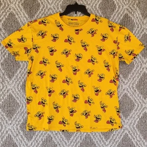Pac Man C-Life T-Shirt Erwachsene XL Retro Gamer gelb Baumwollmischung Allover Print - Bild 1 von 7