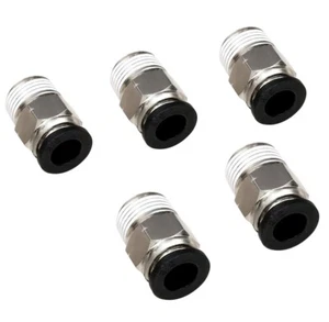 Push to Connect Hose Fitting Straight  1/4" Tube OD to 1/4" NPT Male Thread 5Pcs - Picture 1 of 11
