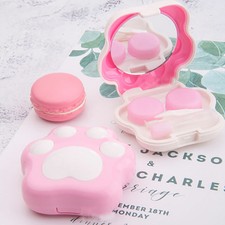 PORTALENTI ZAMPA GATTO SET KIT CUSTODIA LENTI A CONTATTO COLORATE PINZETTE