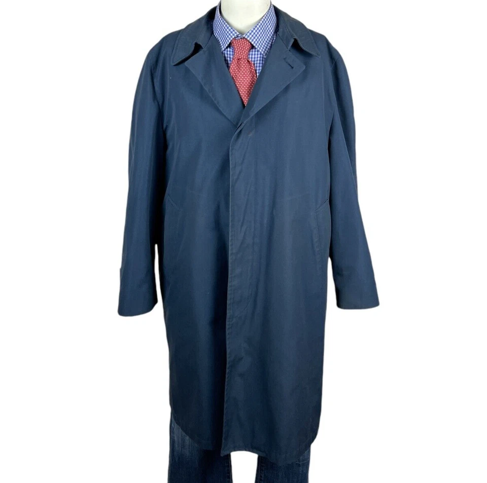 Abrigo Clipper Mist azul marino mezcla de algodón línea polar extraíble para hombre 44R Foto 1 de 4