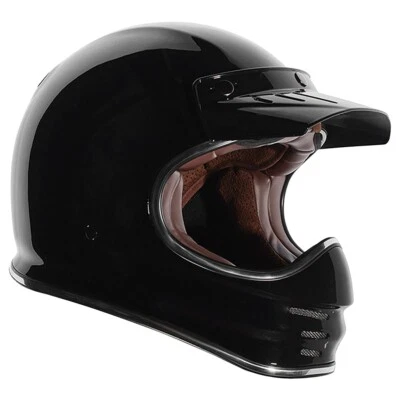 Casco de motocicleta clásico retro Torc T3 negro brillante talla XS - T30521 Foto 1 de 4