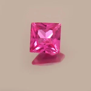 AAA Natural Ceylon Pink Sapphire Loose Square Princess Cut Gemstone 4x4 MM - Picture 1 of 4