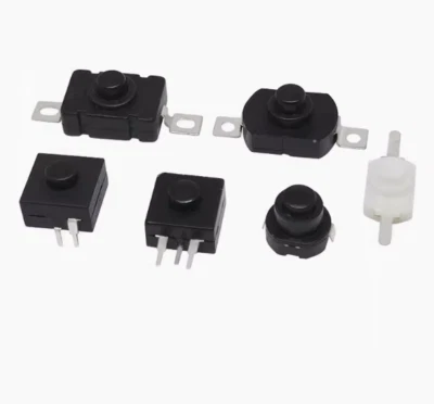 Mini Tactile Tact Push Button Switch Black/White DIP SMT Flashlight Self-locking - Image 1 of 4