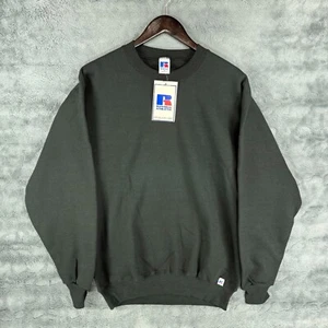 Vintage Russell Blank Crewneck Sweatshirt Black Mens Size Medium Made In USA - Picture 1 of 7