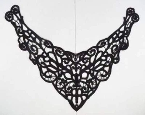 Large black lace necktrim large gothic guipure applique UK Seller 1 or 5 pieces - Picture 1 of 3