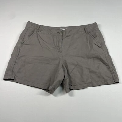 Ann Taylor Loft 短裤女式 6 灰色亚麻混纺户外斜纹布尺寸 33x5 — 第 1/4 张图片