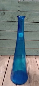 17" Tall Blue Genie Bottle with Circular Base 5.5" diameter - Picture 1 of 7