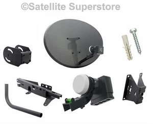 80cm Zone 2 Satellite Dish With Wall Mount & Quad LNB for Sky + HD Freesat PVR - Picture 1 of 4