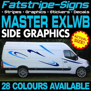 RENAULT MASTER EXLWB L4 GRÁFICOS PEGATINAS RAYAS CALCOMANÍAS FURGONETA CÁMPER - Imagen 1 de 2