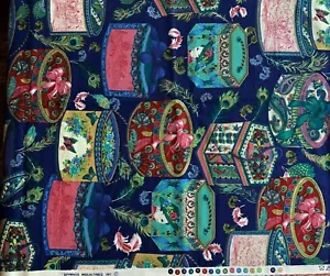 3/4 Yard+ Springs Industries VINTAGE HAT BOX Print FABRIC Cotton GOLD ACCENTS - Picture 1 of 1