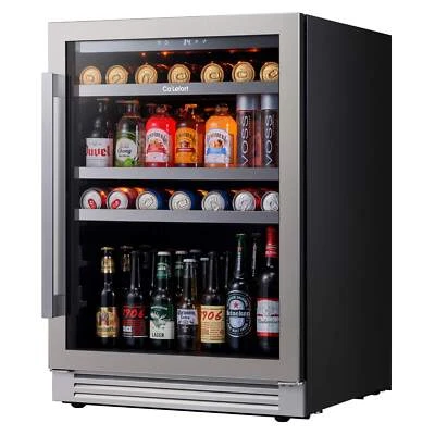 Ca'Lefort 24 Inch Beverage Fridge Freestanding/Built-in Black W/Door,Shelves - Image 1 of 4