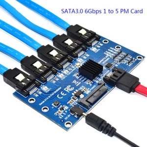 Adapter Card SATA 1 to 5 Ports Converter SATA 3.0 Multiplier Riser Card Hub SUB - Picture 1 of 5
