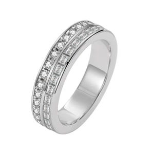 Anillo de compromiso de joyería de plata 925 de corte cuadrado redondo AAA para mujer talla 6-10 - Imagen 1 de 10