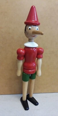 Muñeca articulada de madera original 13" PINOCHO JUGUETE Maestro Geppetto HECHA EN ITALIA Foto 1 de 3